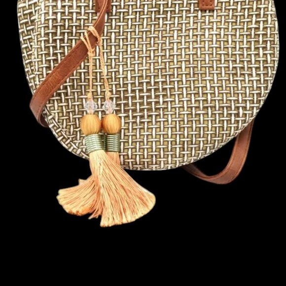 Bohemian Straw Canteen Circle Bag - Picture 4 of 6